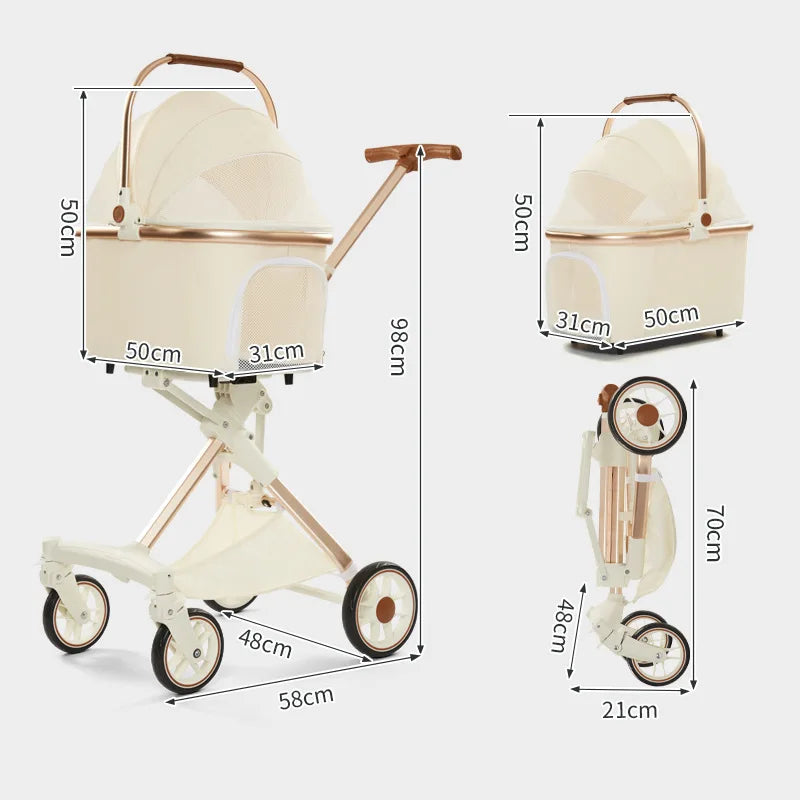 Foldable Dog and Cat Stroller for Easy Travel - Smarsty