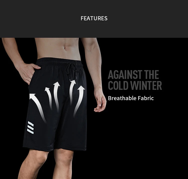 SONECHOKI Running Shorts Men Striped Printing Loose Basketball Sport Gym Breathable Shorts Fitness Training Workout Bottom Male - Smarsty