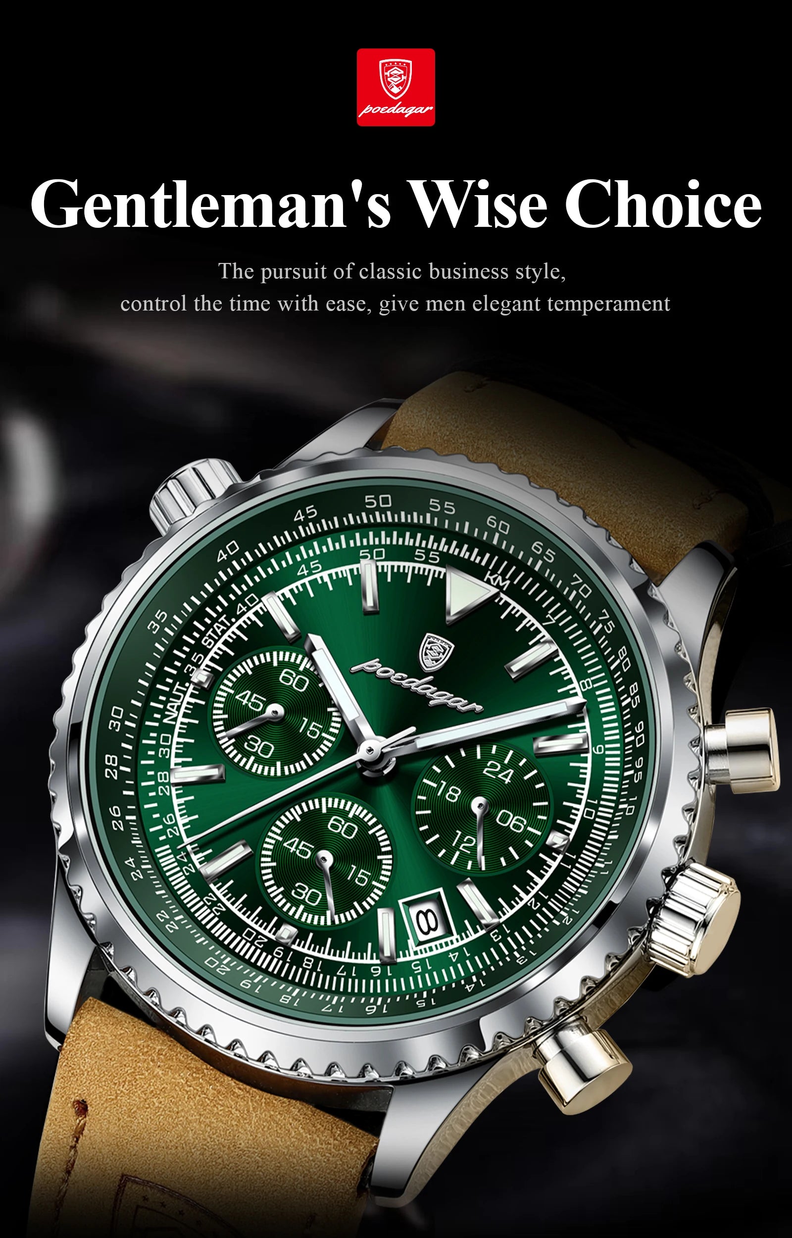 Luxury Waterproof Quartz Chronograph Watch for Men - Smarsty