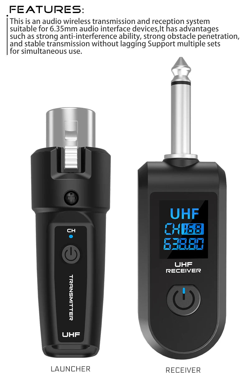 Wireless Microphone System with XLR and 6.5 Transmitter - Smarsty