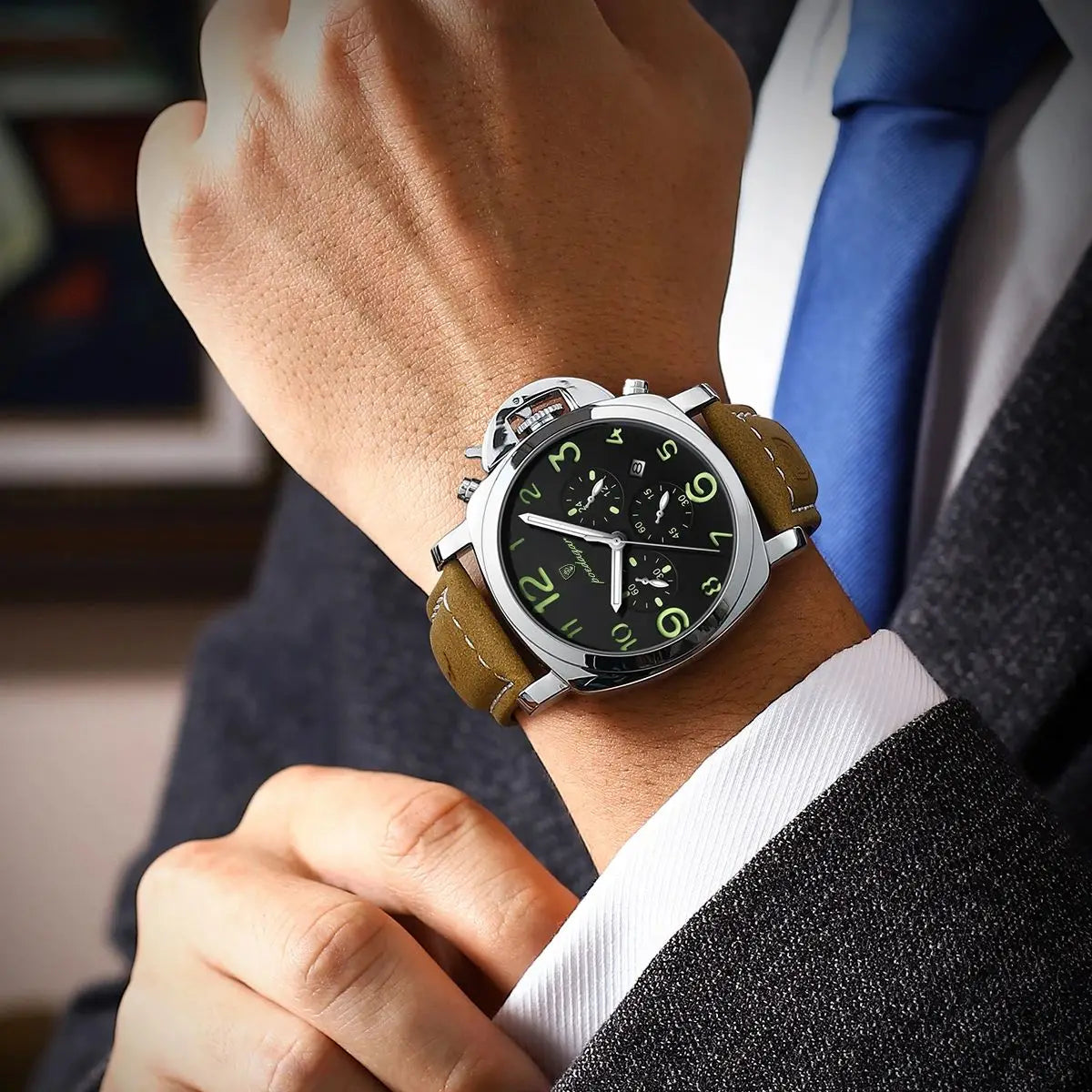 Luxury Waterproof Military Watch for Men Luminous Leather - Smarsty