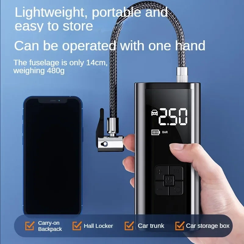 EAFC Portable Tire Inflator Rechargeable Electric Inflator For Car Bicycle Digital Air Compressor Football Ball Inflator Pump - Smarsty