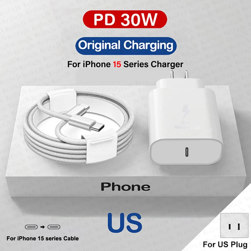30W USB C Fast Charger For iPhone Pro Series Cable - Smarsty