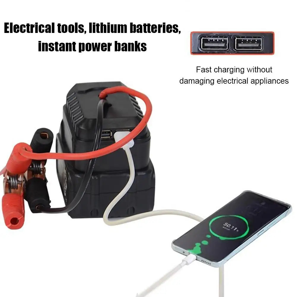 Car Lithium Battery Converter Charger Clip Auto Igniter Jump Starter For Makita Booster Cable Adapter Emergency Power DIY Tools - Smarsty
