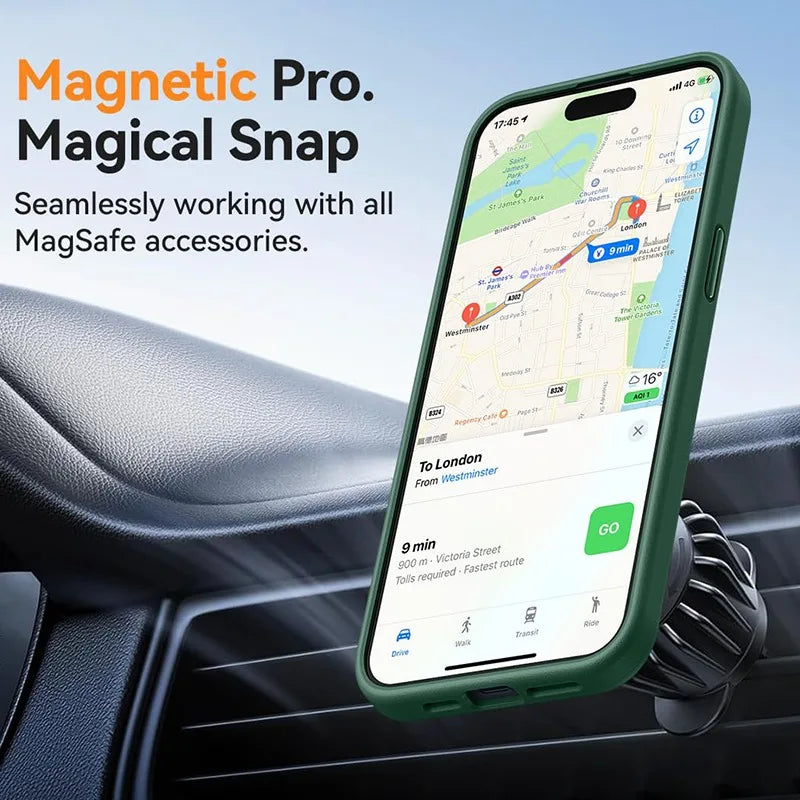 Luxury Frosted Phone Case For iPhone 16 15 14 13 12 11 Pro Max Plus 17 Air For Magsafe Matte Transparent Magnetic Cover - Smarsty