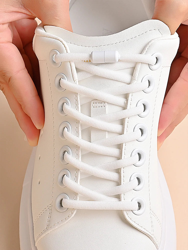 Elastic No Tie Shoelaces Semicircle Shoe Laces For Kids and Adult Sneakers Shoelace Quick Lazy Metal Lock Laces Shoe Strings - Smarsty