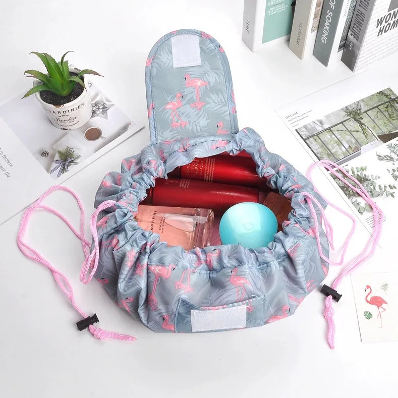 Women Drawstring Cosmetic Bag Travel Storage Makeup Bag Organizer Female Make Up Pouch Portable Waterproof Toiletry Beauty Case - Smarsty