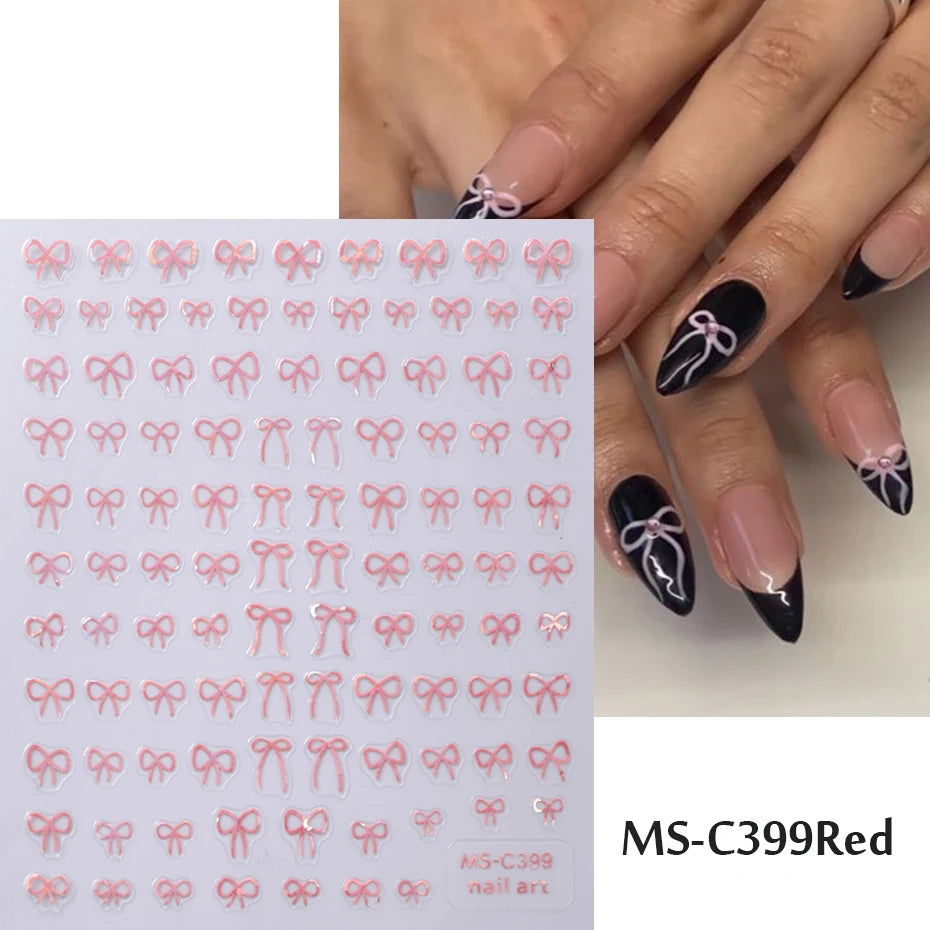 Mini Bowknot Nail Art Stickers for Creative Decoration - Smarsty