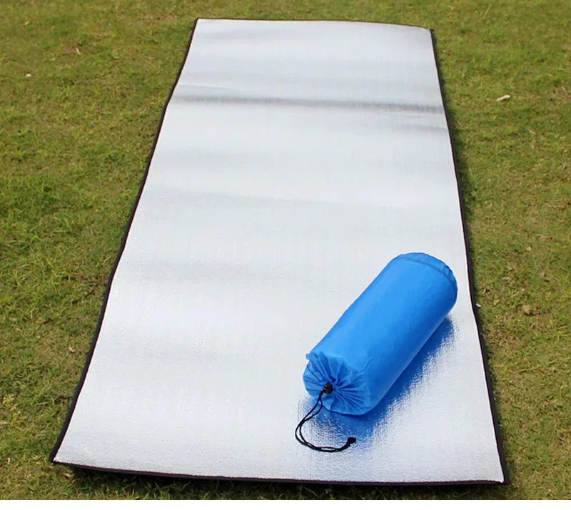 Camping Mat Foam Foil Blanket Aluminum Insulation Foam Foil Mat Sleeping Pad Thermal Outdoor Tent Footprint Reflecting Heat