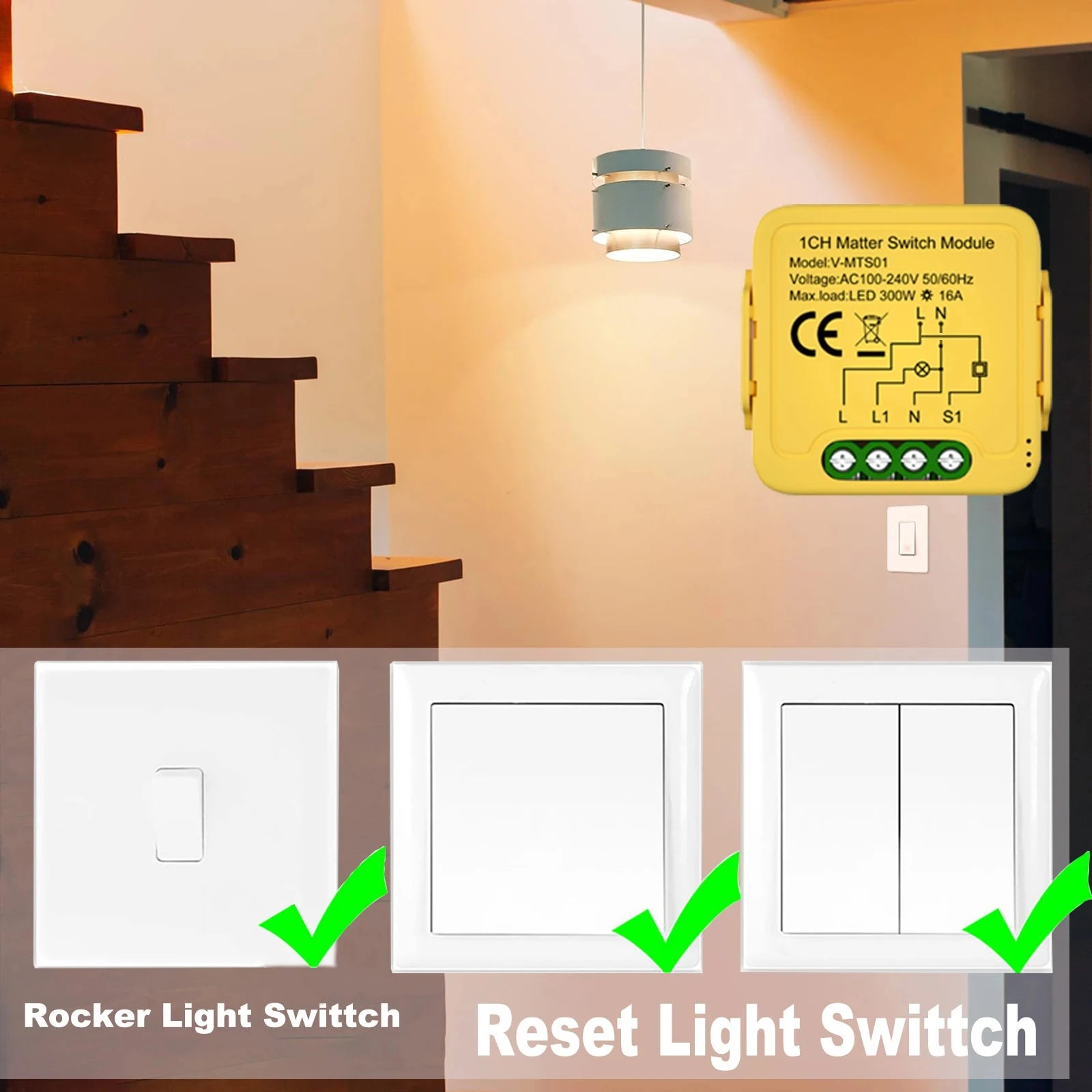 Matter WiFi Smart Switch Module For Home Automation - Smarsty