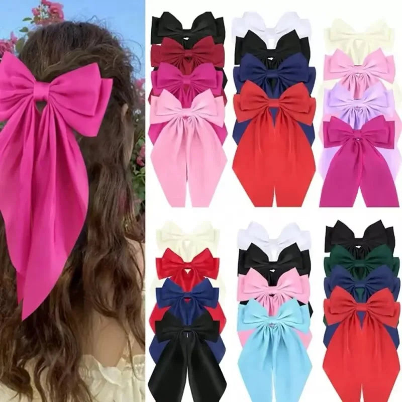 Extra Large Satin Bow Hairpin for Women - Smarsty