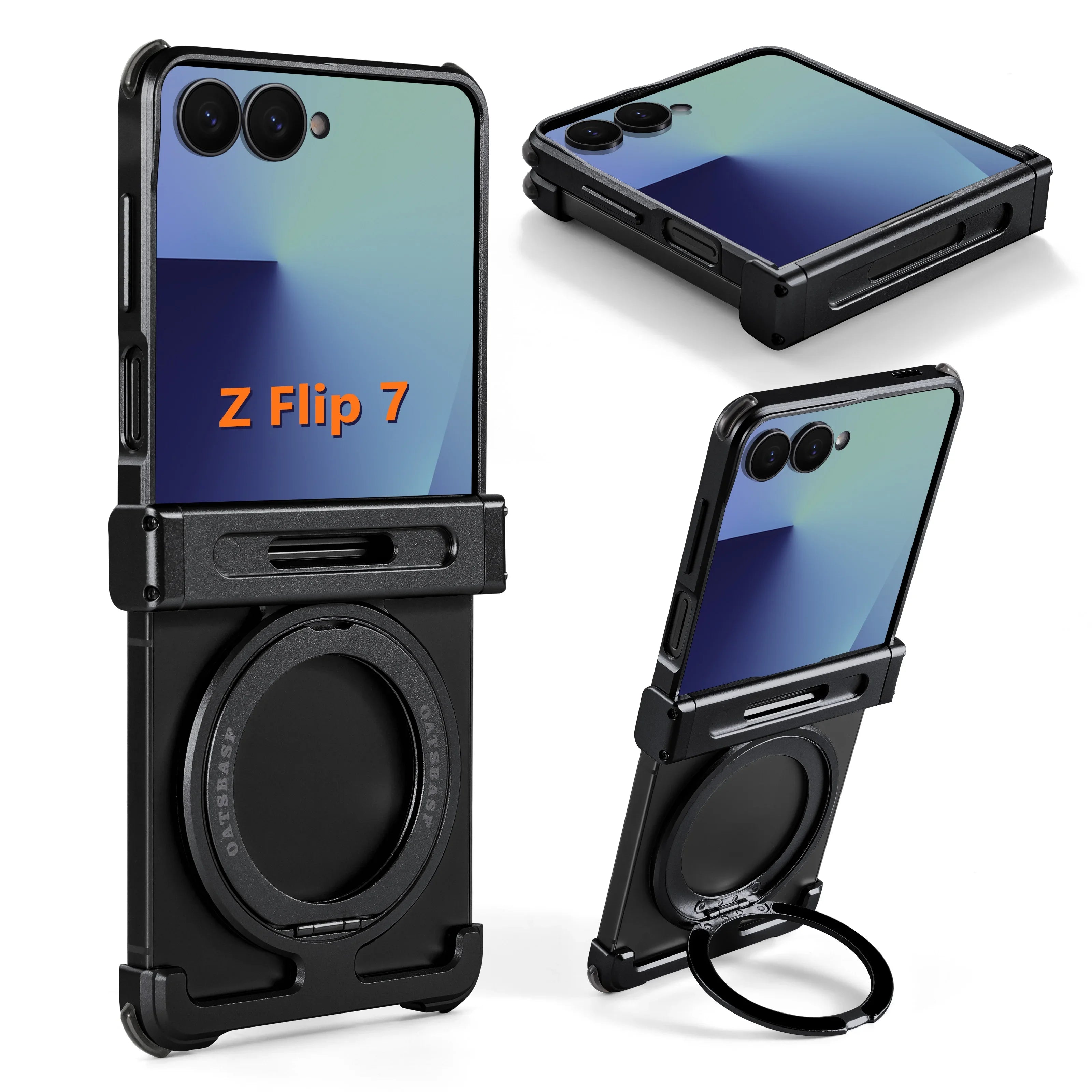 Eary for Samsung Galaxy Z Flip 7 6 Case for MagSafe 360°Rotatable Magnetic Kickstand Wireless Charging Anti Scratch Phone Cover