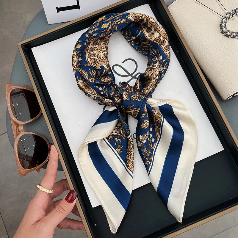 Luxury Women's Silk Scarf Square Neckerchief for Summer - Smarsty