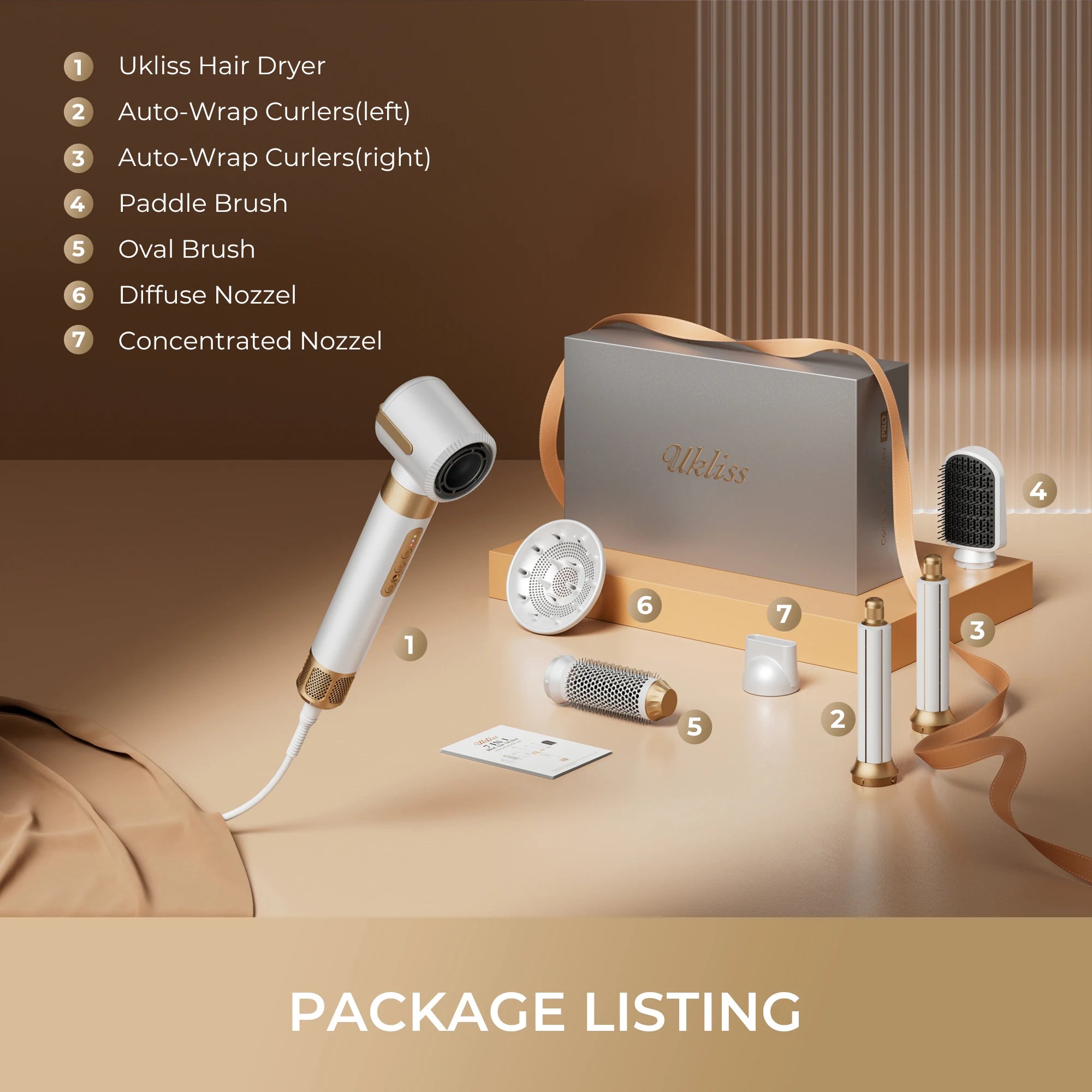 High Speed 7 In 1 Hair Dryer Brush with Diffuser - Smarsty