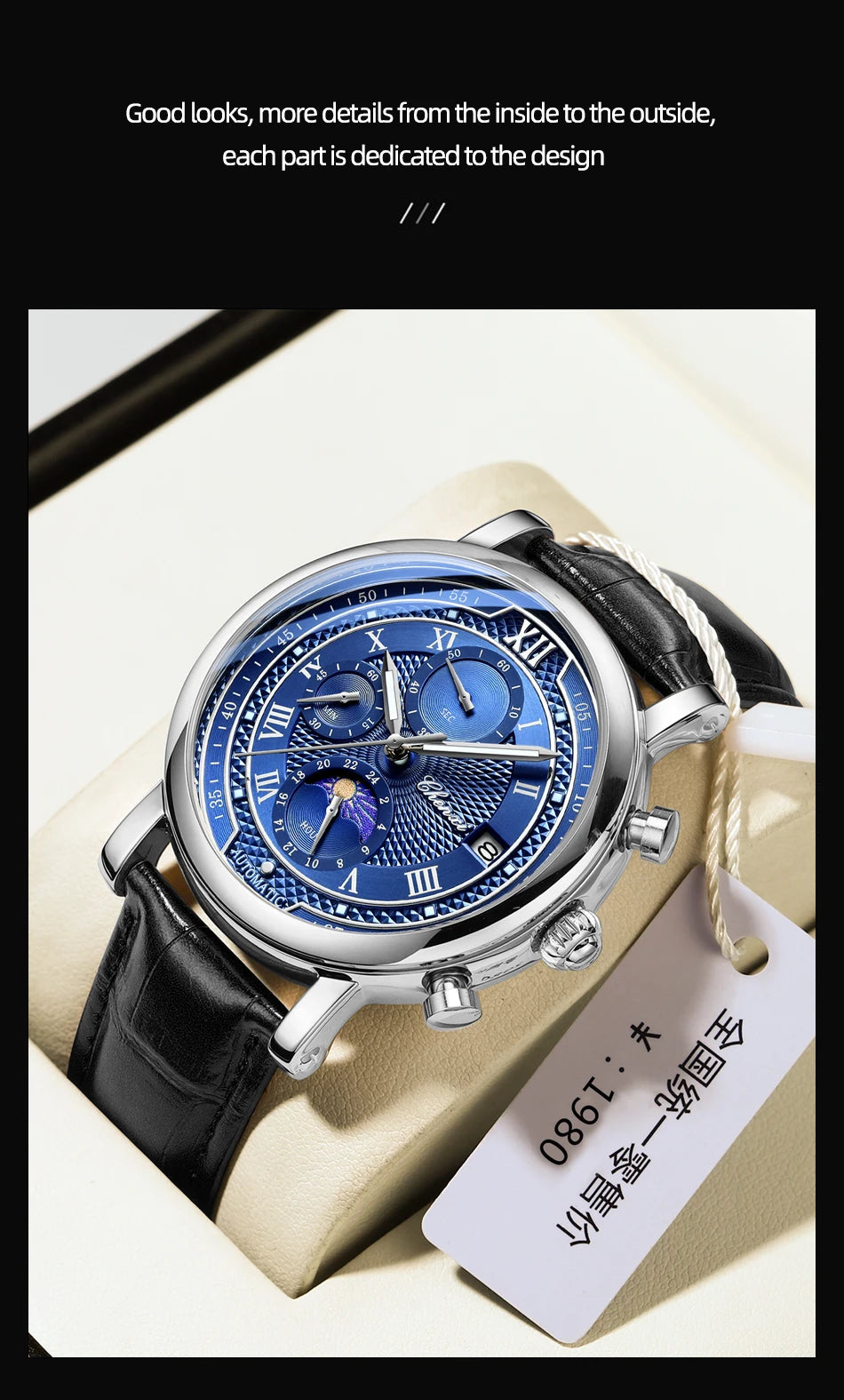 Chenxi Leather Chronograph Quartz Watch for Men - Smarsty