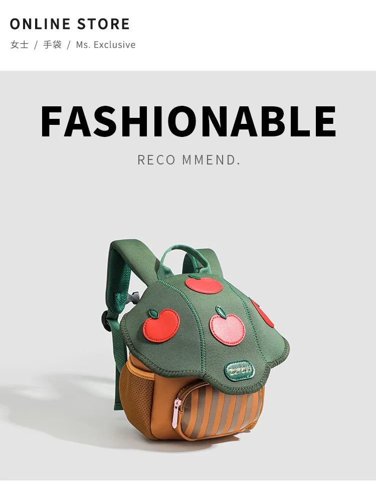 Cute Mushroom Backpack For Kids Cartoon Pink Preschool Bag - Smarsty