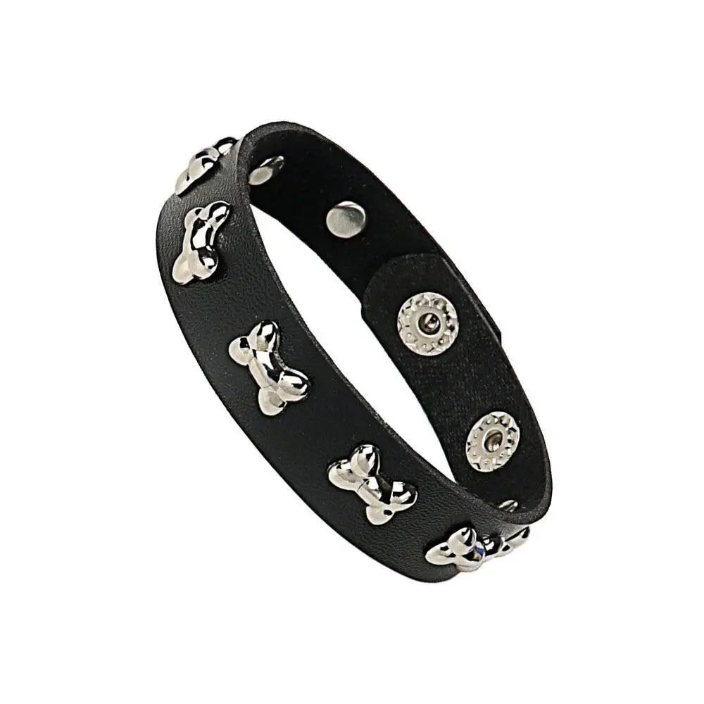 Punk Dark PU Chain Bracelet Multi Layered Fashion Jewelry - Smarsty