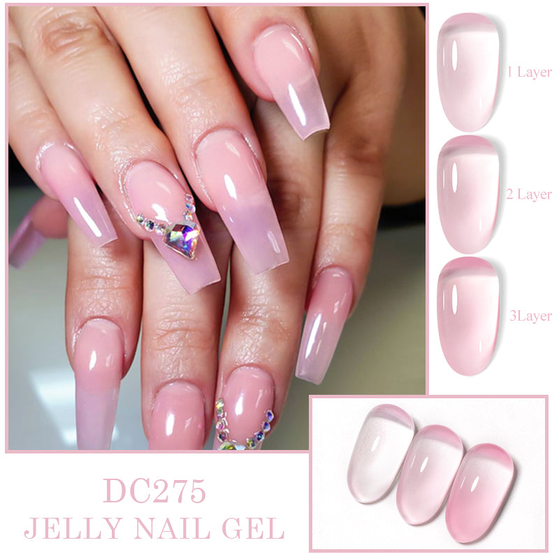 Mtssii 7ml Jelly Gel Polish Translucent Pink Shine - Smarsty