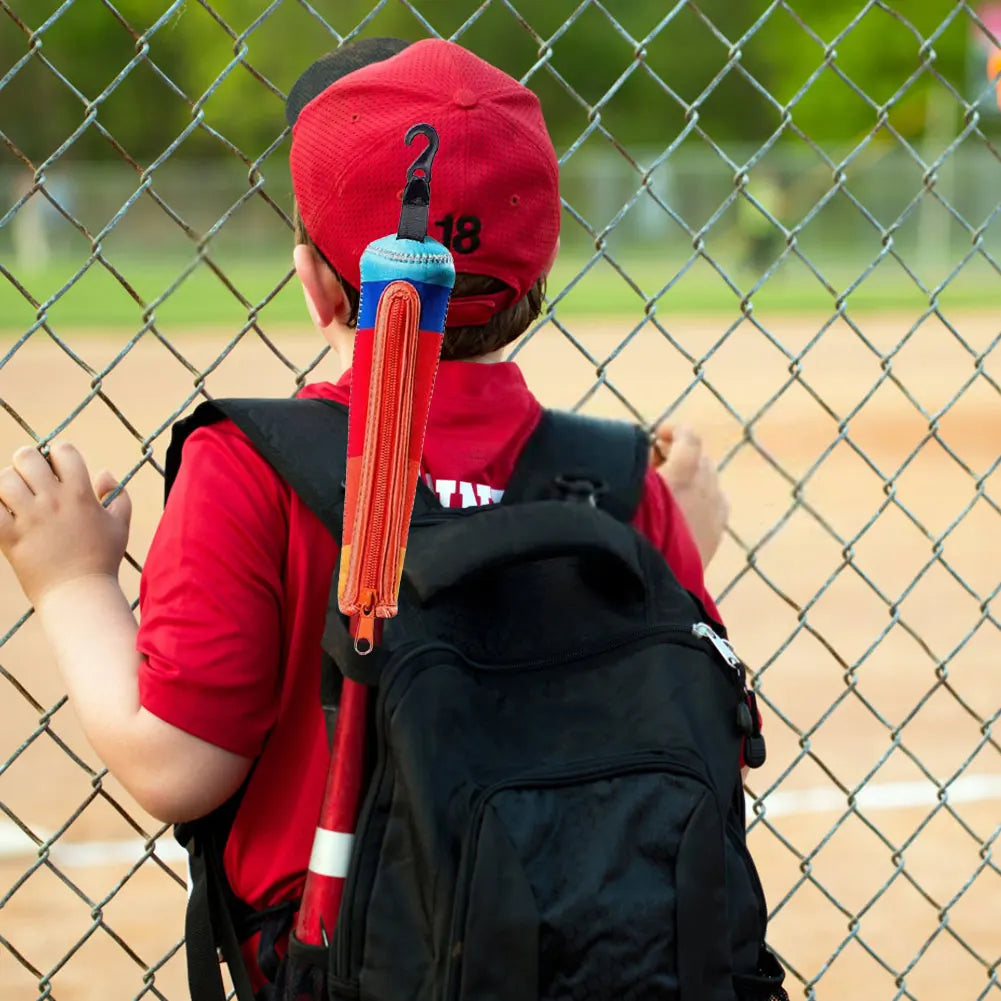 Baseball & Softball Handle Cover Cushy Zippered Sleeve Baseball Bat Handle Cover Hook for Hanging on Fence Baseball Accessories