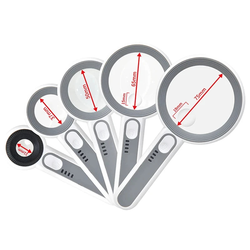 Rechargeable Handheld Magnifier with LED Light for Easy Reading - Smarsty