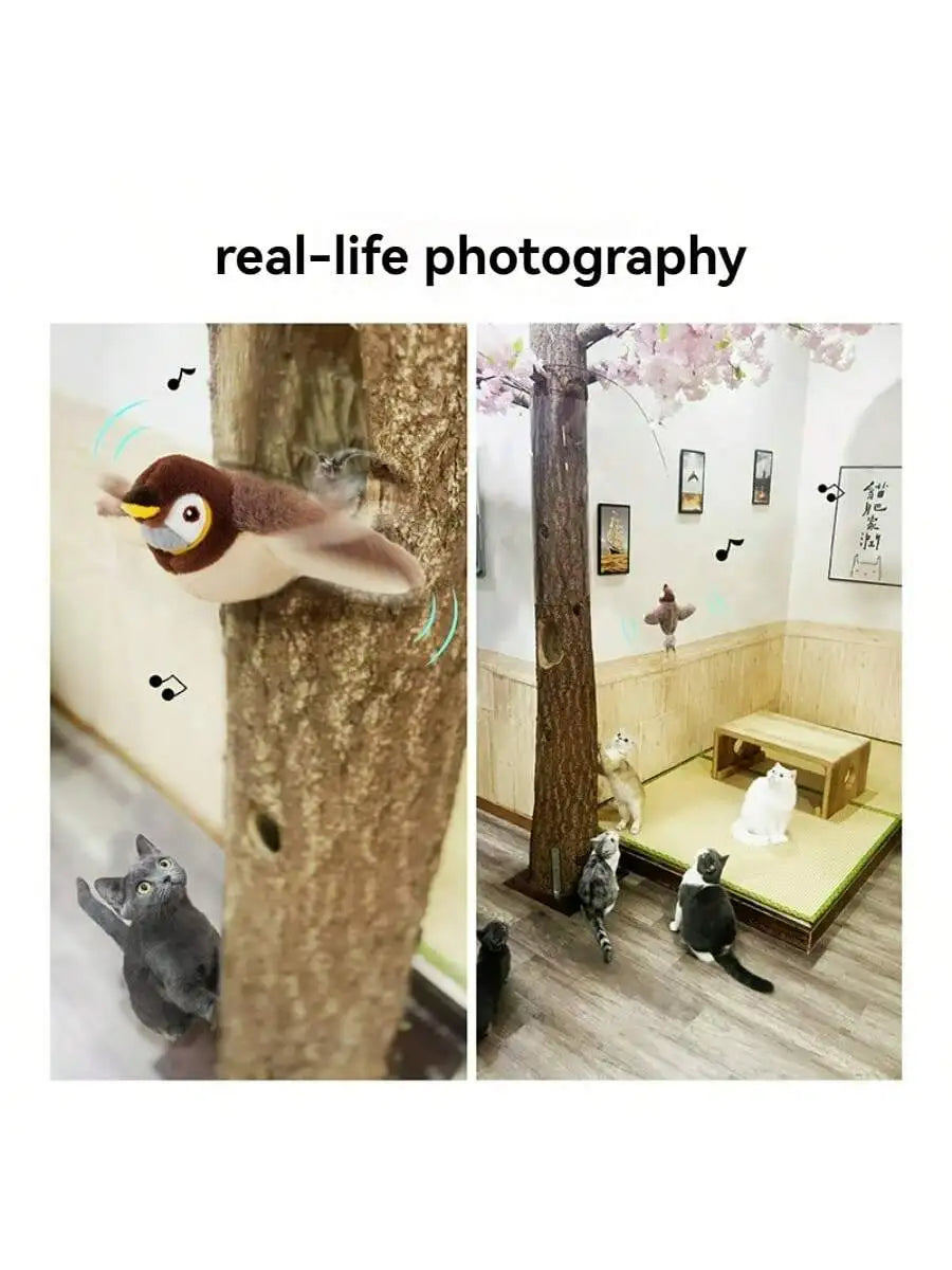 Electric Interactive Cat Toy with Rechargeable Flapping Bird - Smarsty