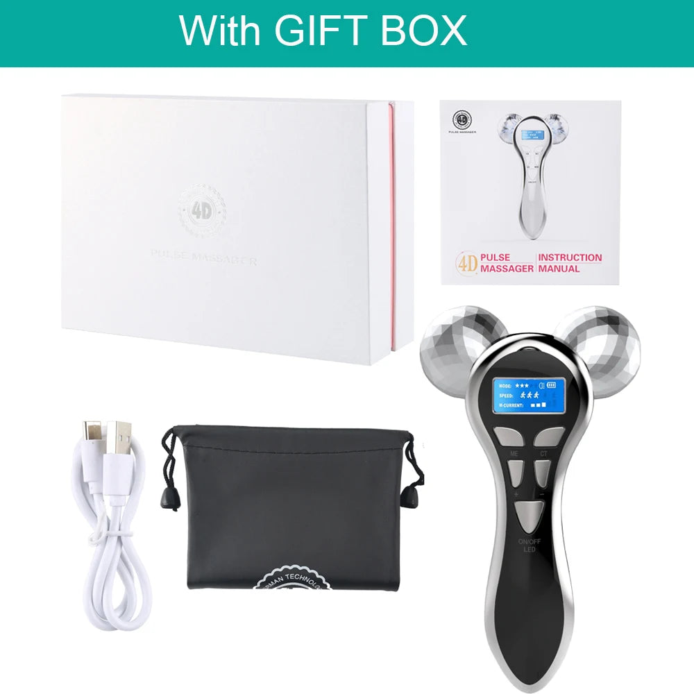 4D EMS Face Massager Roller for Lifting and Anti-Aging - Smarsty