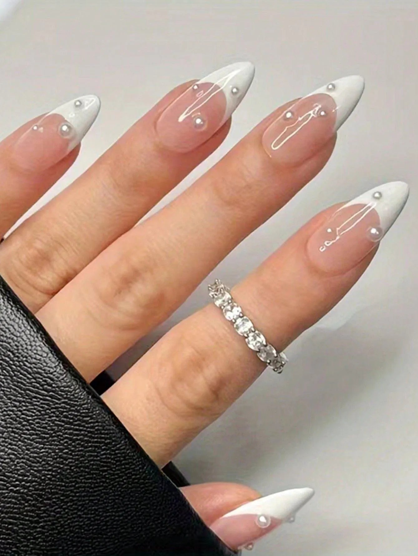 Pink Bowknot Stiletto Press On Nails 24PCS Full Cover - Smarsty