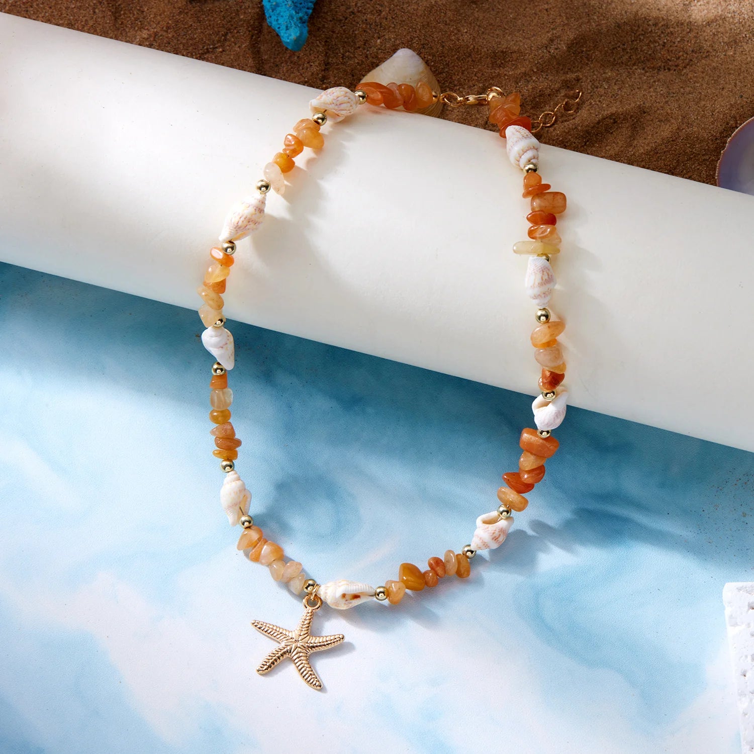 Bohemian Starfish Pendant Beaded Bracelet for Women - Smarsty