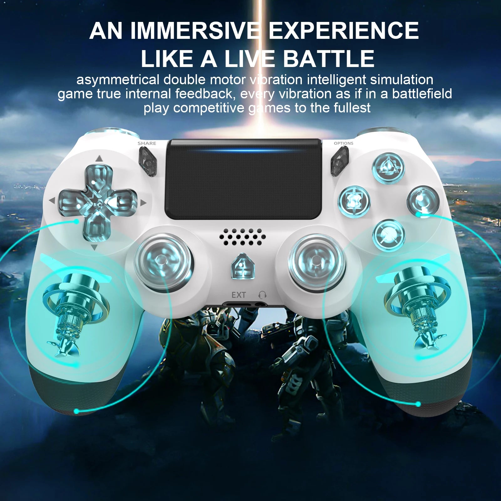 GAMINJA RGB Wireless Game Controller With Dual Vibration - Smarsty