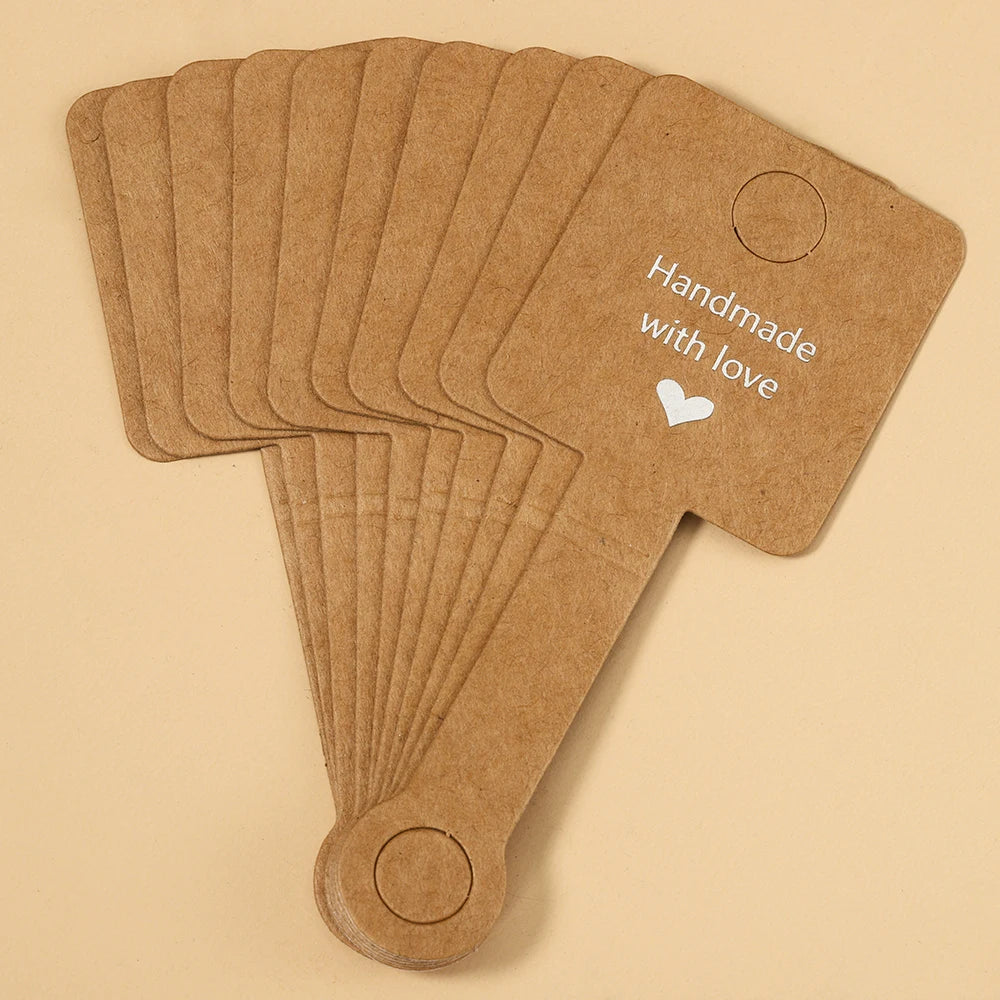 50pcs Self Adhesive Kraft Paper Jewelry Tags for Retail Display - Smarsty