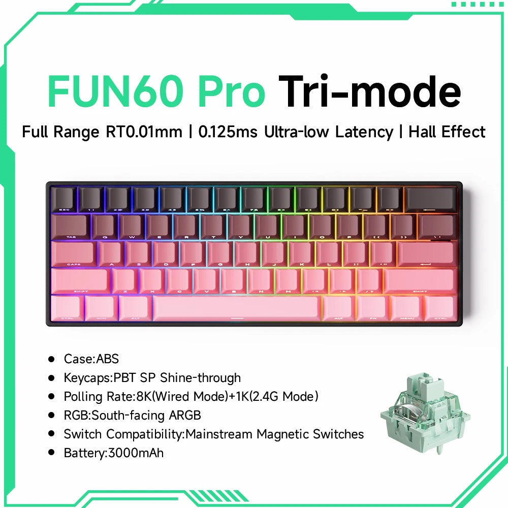 Mechanical Keyboard 60 Percent With Magnetic Switch ARGB