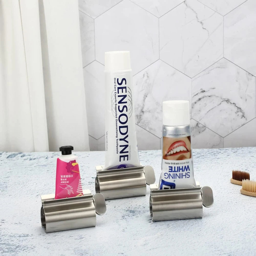 Bathroom Accessories Toothpaste Squeezer Tube Roller Stainless Steel Wringer Roller Rotate Dispenser for Ointments Cosmetics - Smarsty