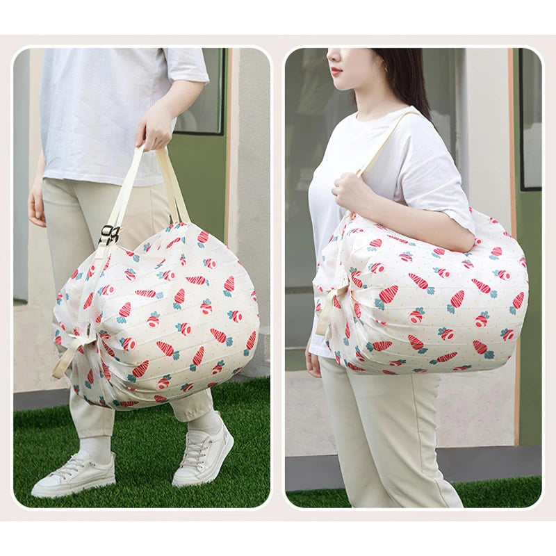 Foldable Waterproof Shopping Bag Portable Travel Tote - Smarsty