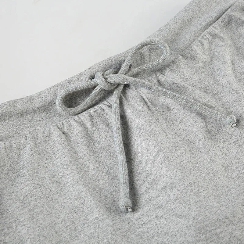 Solid Lace-up Mini Skirts Sexy American Retro Basic Vintage Casual Short Bottoms Basic Casual A-Line Knit Clothing - Smarsty
