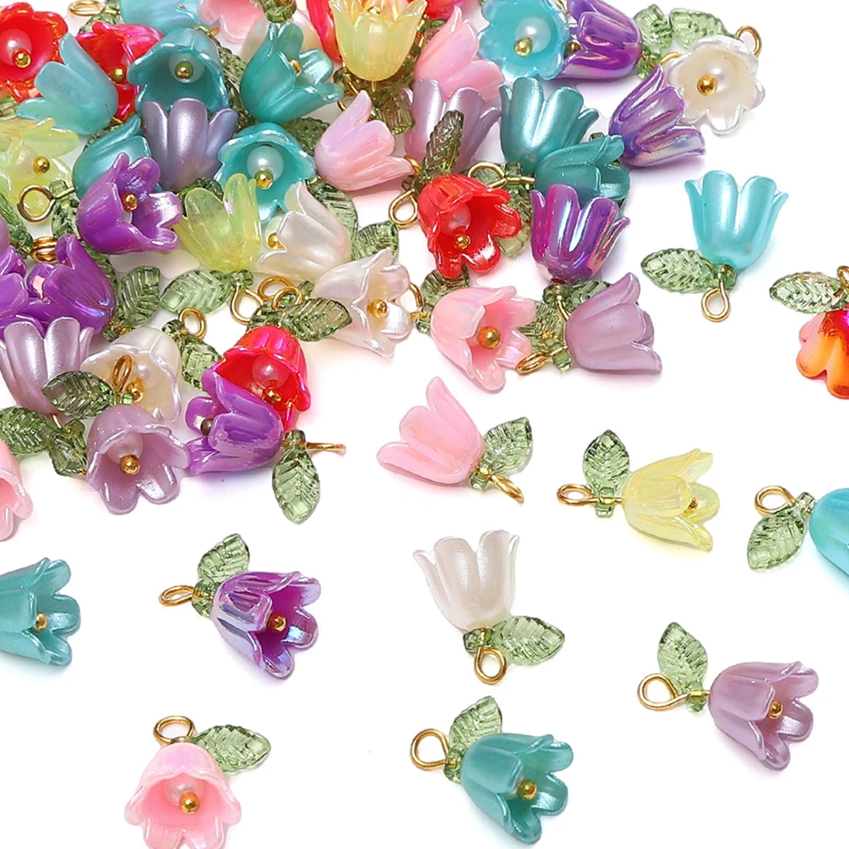 Acrylic Lily of the Valley Flower Beads for Jewelry Making - Smarsty