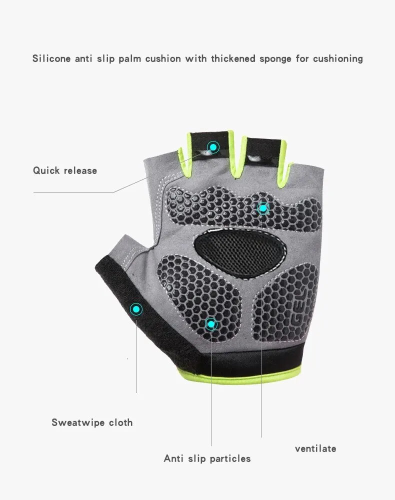 Half Finger Cycling Gloves Breathable Anti Slip for Men Women - Smarsty