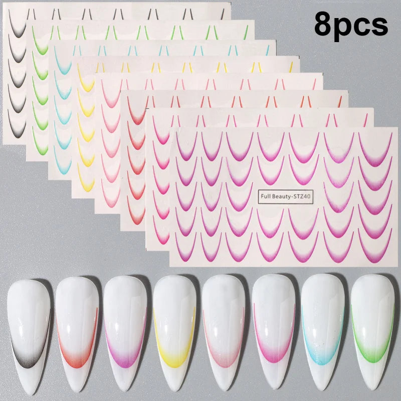 Gradient French Nail Art Stickers for Stunning Ombre Manicures - Smarsty