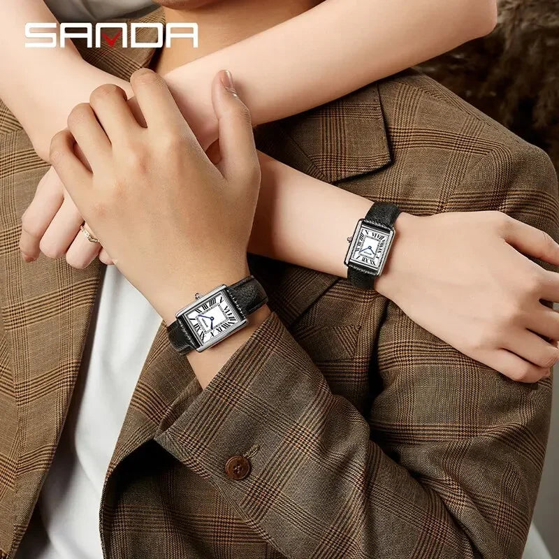 Luxury Waterproof Couple Watch with Leather Strap - Smarsty