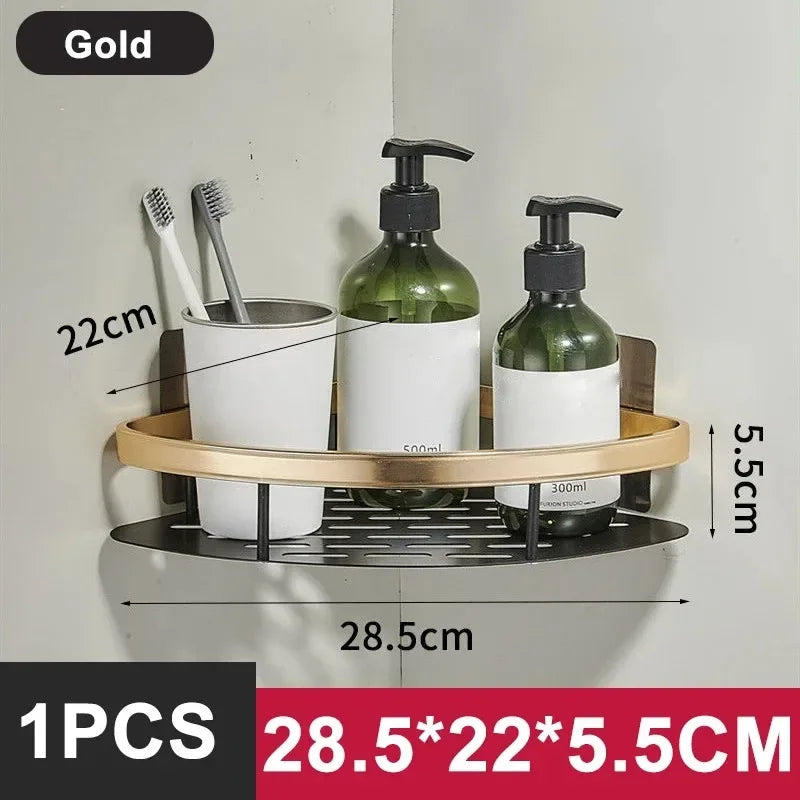 Aluminum Alloy Bathroom Shelf No Drill Storage Solution - Smarsty