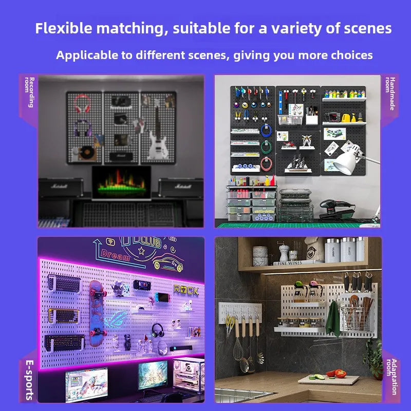 Punch-free Hole Board Vertical Desktop Wall Hanging Office Desk Storage Shelf Reading Room Desktop kitchen Bathroom Storage Rack by Smarsty