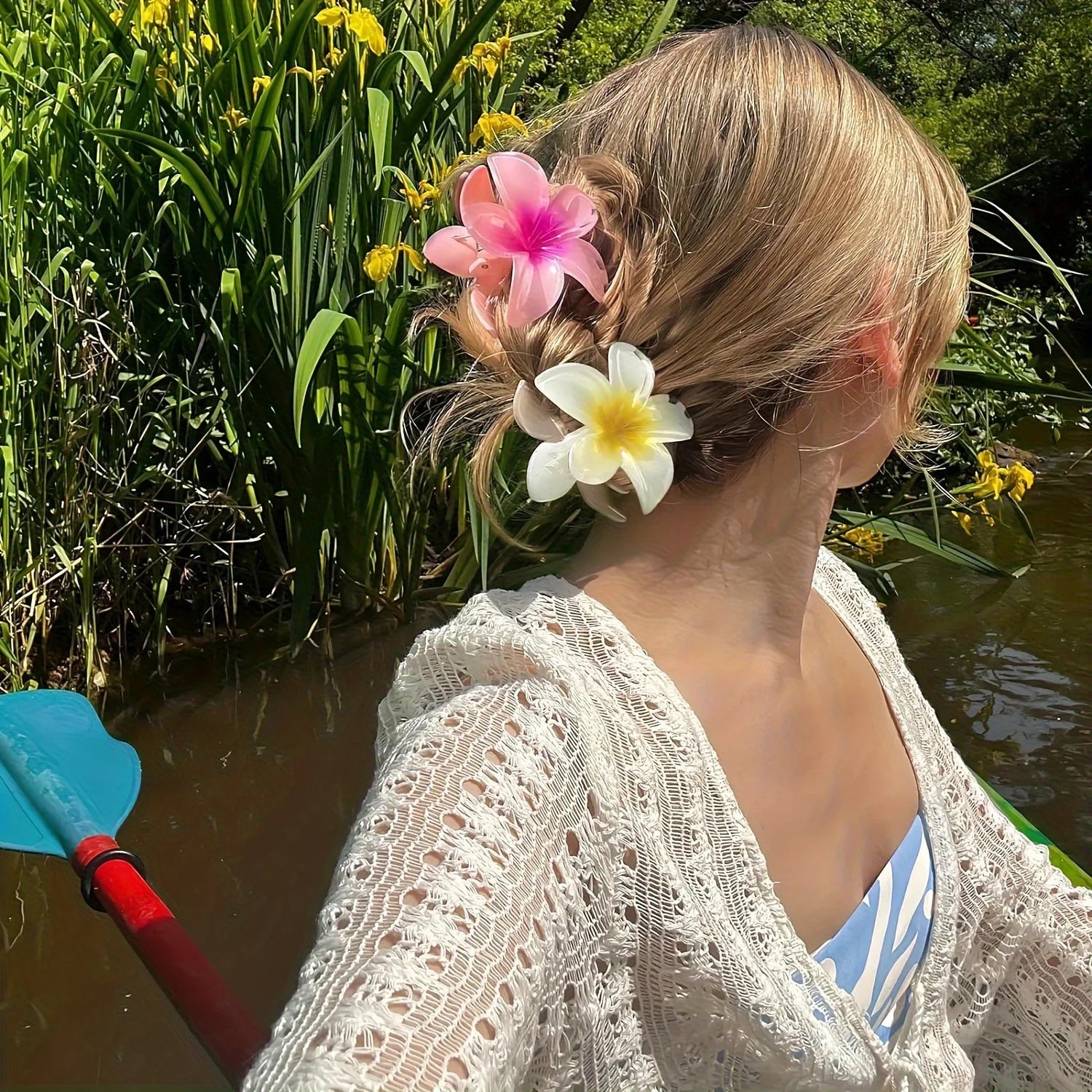 Boho Flower Hair Clips Large Acrylic Barrettes For Women - Smarsty