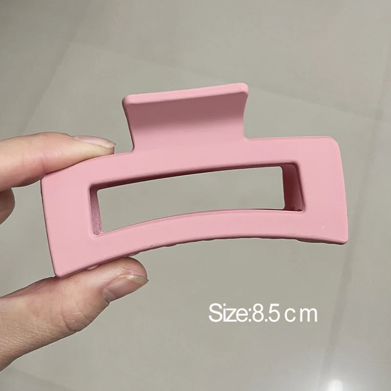 Korean Coffee Beige Acrylic Geometric Hair Claw Clip Large - Smarsty
