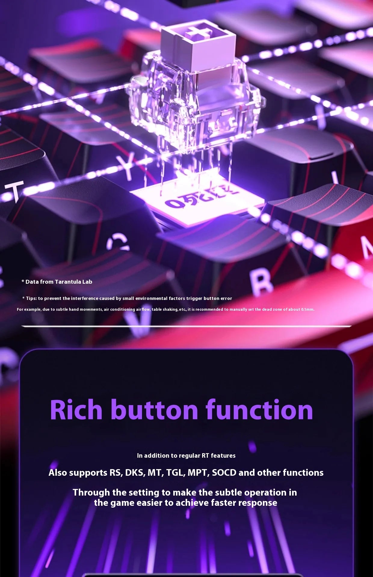 Mechanical Gaming Keyboard With Magnetic Switch And RGB