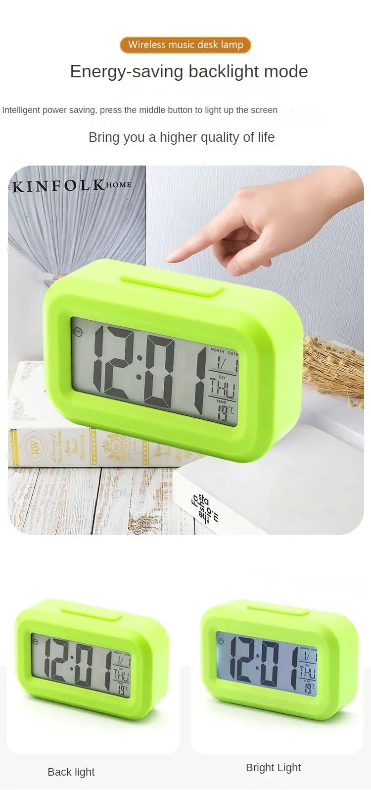 LED Digital Alarm Clock with Calendar Function for Desk - Smarsty