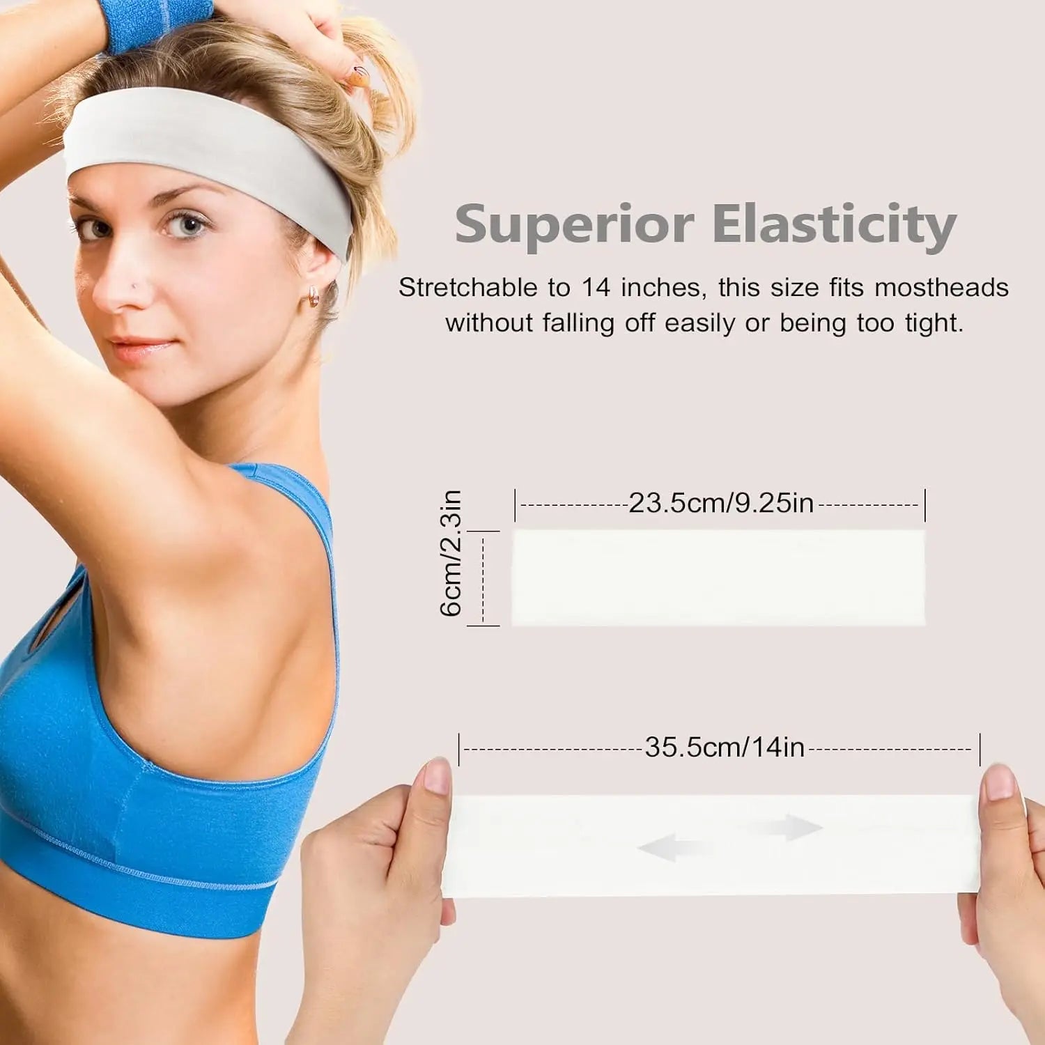 Unisex Sweat Absorbing Sports Headbands 6 Pack Cotton - Smarsty