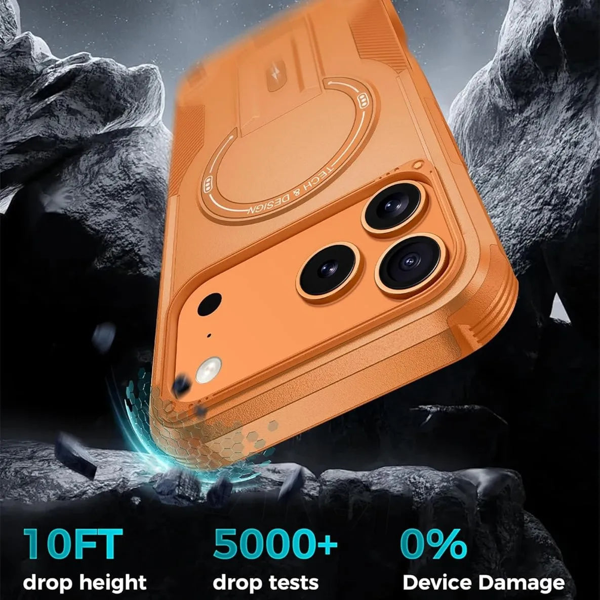 Armour Invisible Bracket For Magsafe Case For iPhone 17 Pro Max Magnetic Wireless Charge Stand Holder Coque Cover