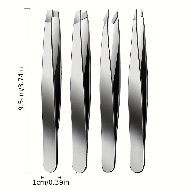 Ouriner Stainless Steel Eyebrow Tweezers Set for Precision Hair Removal - Smarsty