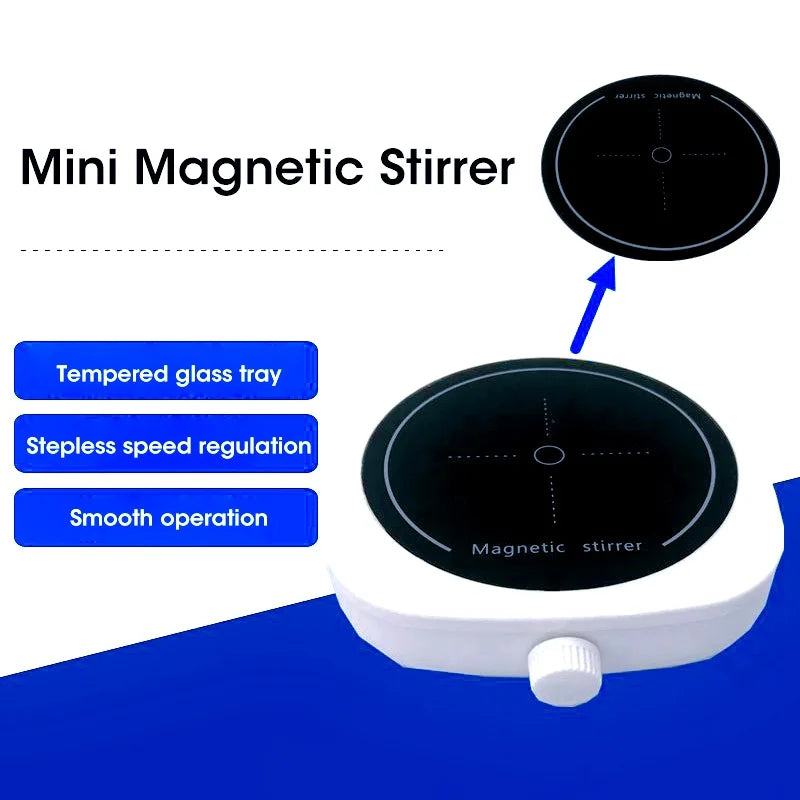 Magnetic stirrer, kitchen liquid mixing mini laboratory stirrer, portable stirring rod stirring plate 4000RPM, 1L capacity by Smarsty