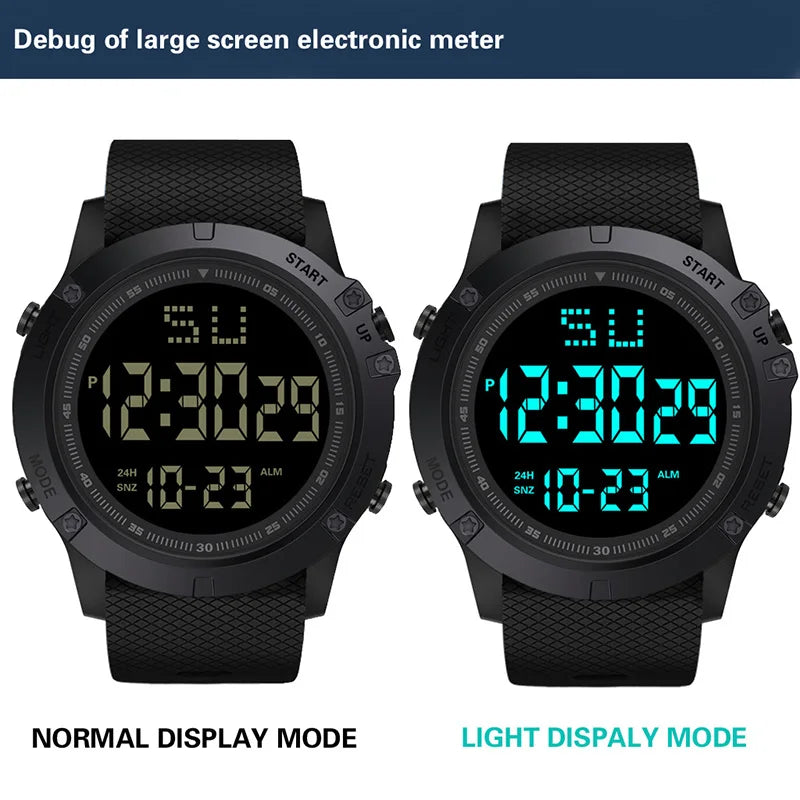 Men's Waterproof Sports Watch with LED Display and Stopwatch - Smarsty