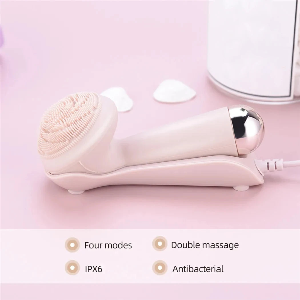 Electric Silicone Facial Brush with Vibration Massage - Smarsty